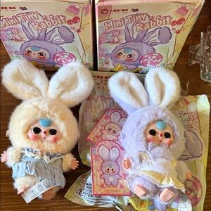 Mini Tiny Rabbit Plush Dolls baby three set of 2